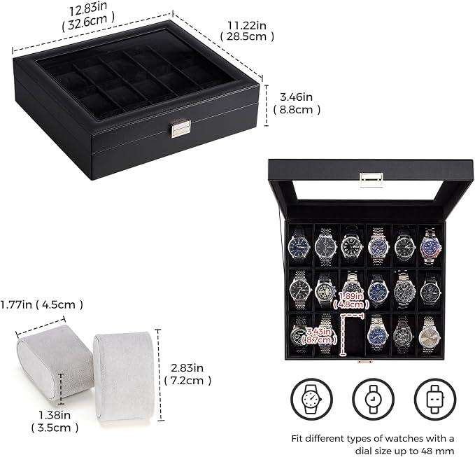ProCase Watch Box Organizer, 18 Slot Watch Display Case - Image 5
