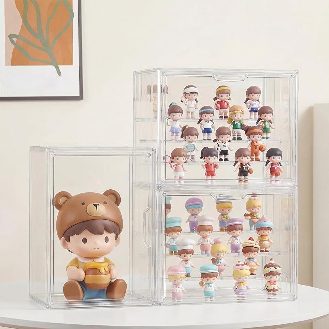 Acrylic Display Case for Collectibles, 4-Tier Large Stackable Clear Display Box - Image 6