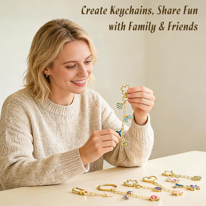 Ecoofor 50 Set Keychain Making Kit, 5 Style Metal Keychain Clips - Image 6