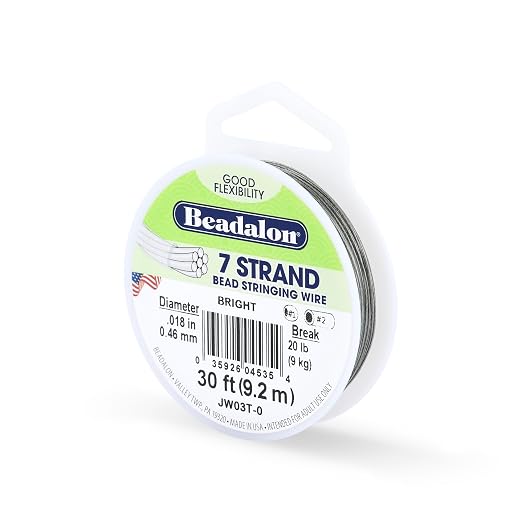 Beadalon 7-Strand Stainless Steel Beading Wire, Flexible & Durable Wire by Beadalon