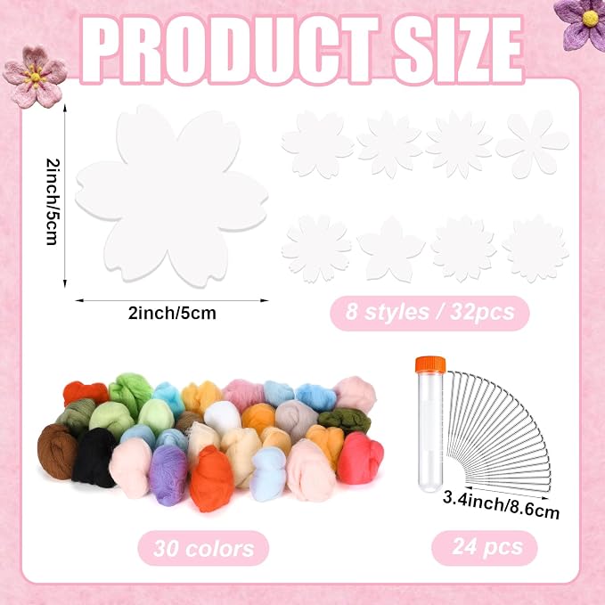 HunnmingRe 32 Set Needle Felting Kits Needle Felting Supplies - Image 2