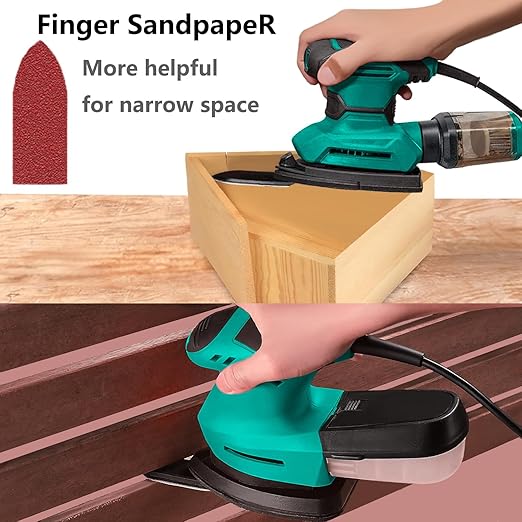 160pcs Mouse Sander Sandpaper and 3pcs Sanding Interface Pad, Detail Sander Sanding Sheets, Sanding Paper 60-240 Grit