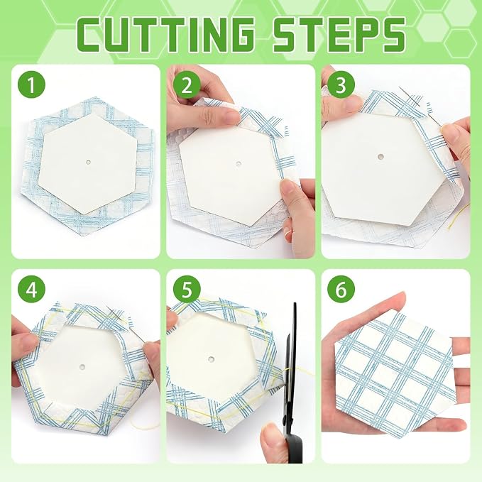 300 PCS 2" White Hexagon Piecing Paper Templates, Quilting Templates Accessories - Image 6