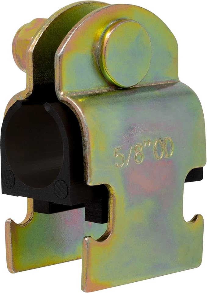 Rubber Cushion Strut Clamp 1/2" NOM (5/8" OD) for Mounting Copper Piping, PEX Pipe, CVPC Tubing to Strut Channels [5 Pack] Yellow Chromate Zinc
