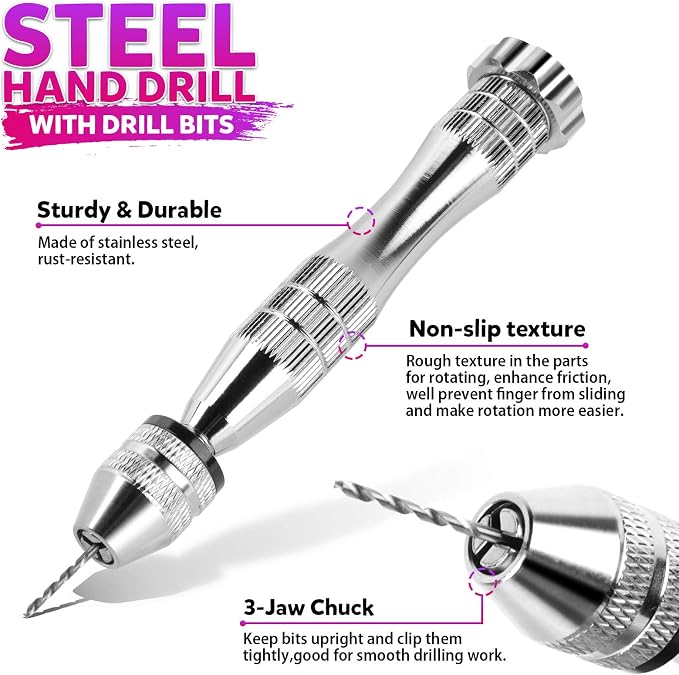 LEOBRO Hand Drill, Needle Nose Pliers, Keychain Making Kit, Jewelry Making - Image 4