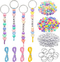 Avxzbef 566 Pcs DIY Keychain Making Kit, Letter Heart Beads Metal Key Rings by Unknown