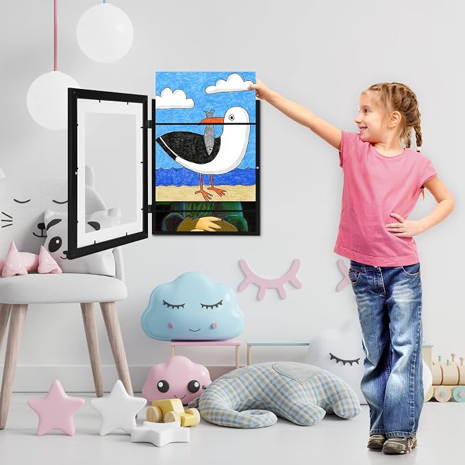 2-Pack Kids Art Frames, 11x14 Front Opening Kids Artwork Frames Changeable - Image 7