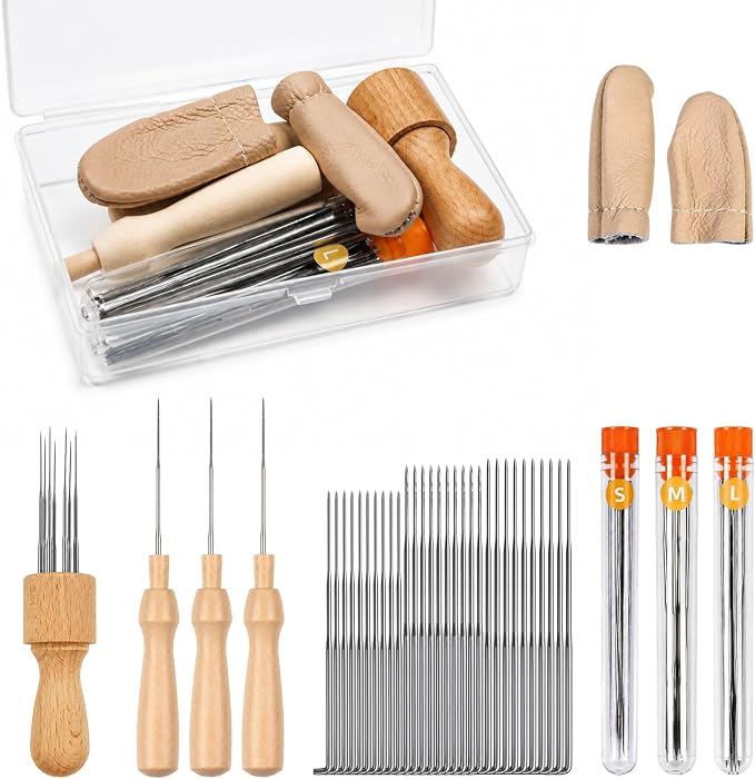Needle Felting Kit with 8-Needle Tool & 3 Single-Needle Handles | 30 Barbed by Gipony