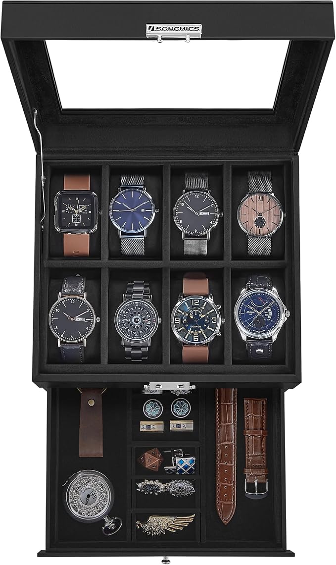 SONGMICS Watch Box, 8-Slot Watch Case Organizer by Unknown