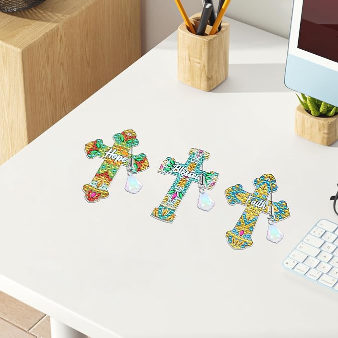 Cross Diamond Art Bookmark Kit: 8 Pcs Christian Bookmarks - Image 6