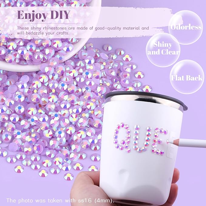 4000PCS 5mm Resin Jelly Rhinestones in Bulk, Bedazzling Flatback Crystals - Image 4