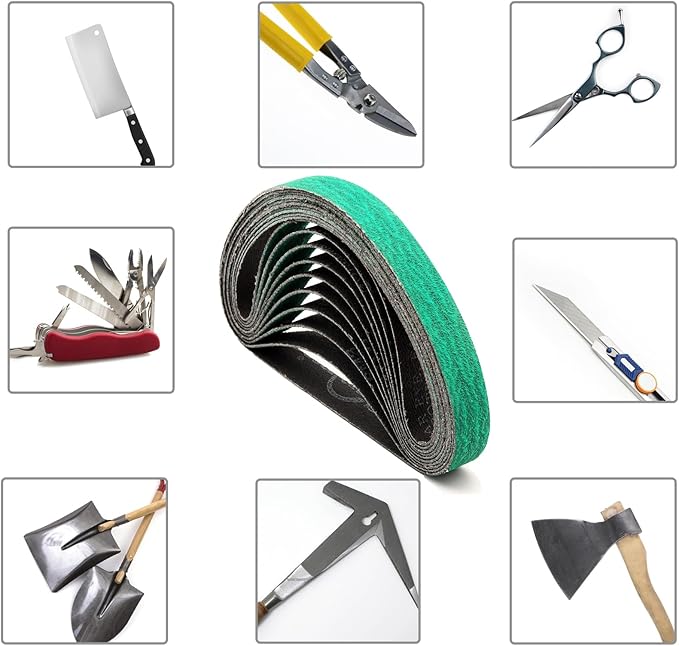 1/2" x 12" Replacement Knife Sharpener Sanding Belts 120 Coarse Grit Sharpening Belt for Official Work Sharp Knife & Tool Sharpener (WSKTS & WSKTS-KT/Mk.1 & Mk.2)