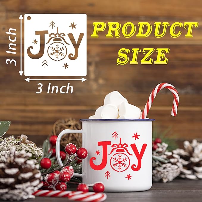 80 Pcs 3 x 3 Inch Christmas Stencils - Image 2