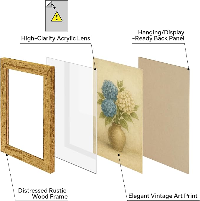 puthiac 11x14 Rustic Farmhouse Picture Frame, Natural Pine, 1 Pack | Distressed - Image 3