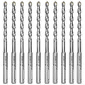 10-Piece 1/4” SDS Plus Drill Bits Rotary Hammer Drill Bit Set, Carbide Tipped for Drilling Concrete Cement Porcelain Tiles Ceramic Pots Stone Brick, Diameter 6mm, 160mm Long, SDS Plus Shank