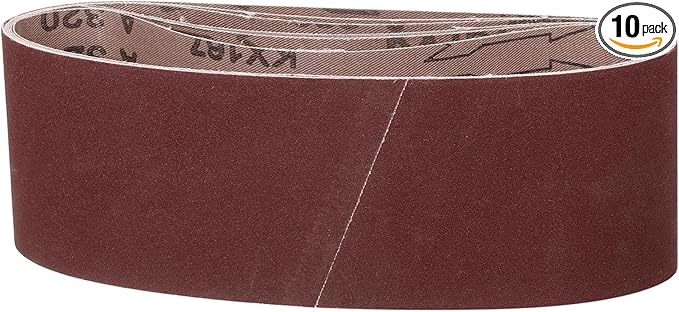 3 x 21 Inch Sanding Belt, 10 Pcs 320 Grit Knife Sharpener Belts Work Sharpening for Belt Sander Knife Carving Tool Metal Working
