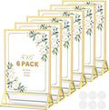 Acrylic Sign Holder 4X6 Double-Sided Gold Picture Frames ，6 Pack | Acrylic by AcrylicSignHolderMahjongRacks%EF%BC%8CMahjongBags