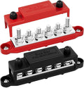 275A Bus Bar 12V Power Distribution Block Car Audio Busbar 6 x 5/16" (M8) Terminal Stud Positive & Ground Battery Bus Bar