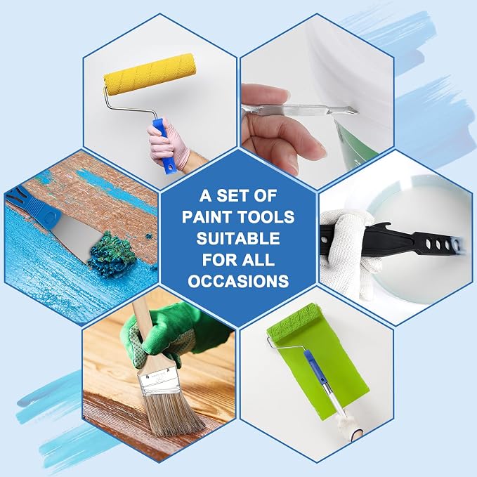 Paint Roller Kit with Extension Pole, 27 Piece Set, 2 to 4 Ft Pole, Paint - Image 6