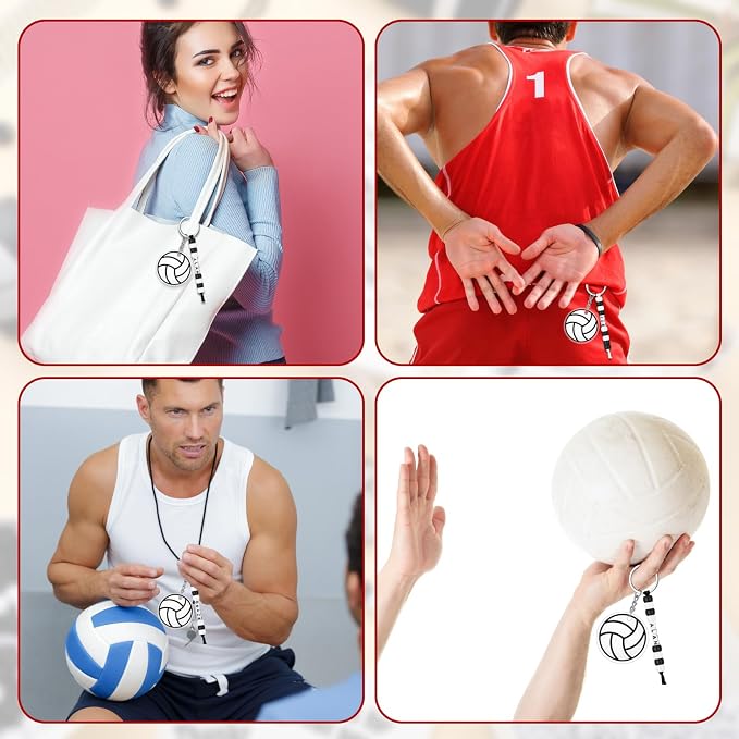 Suncalla 984 Pcs 24 Set Volleyball Keychain Making Kit DIY Volleyball Bag Tag - Image 6
