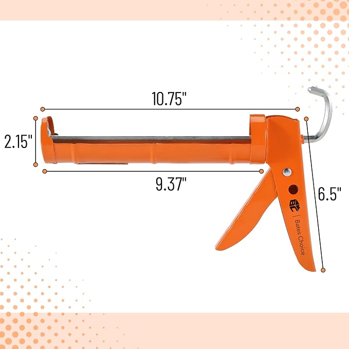 Bates- Caulking Gun, 10:1 Thrust Ratio, No Drip Sealant Gun | Silicone - Image 2