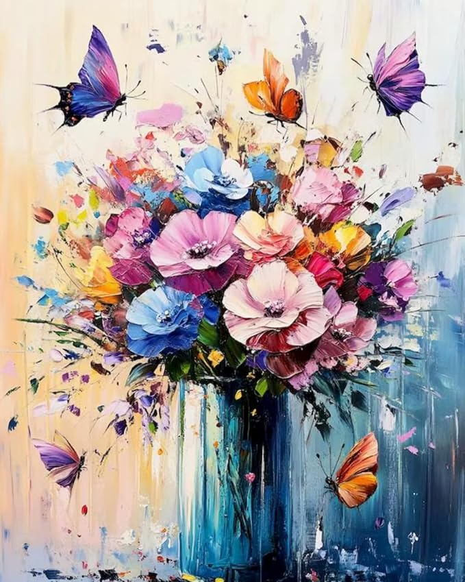 5DDIYART Butterfly Flower Paint by Numbers by Unknown