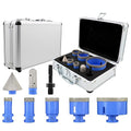 Diamond Tile Hole Saw Kit - 8Pcs 4/5'', 1'', 1-3/8'', 2'', 3'' Drill Bits Set, 4/5'' Finger Milling Bit, 2'' Beveling Chamfer Bit, SDS Adapter for Porcelain Tile Ceramic Granite Marble
