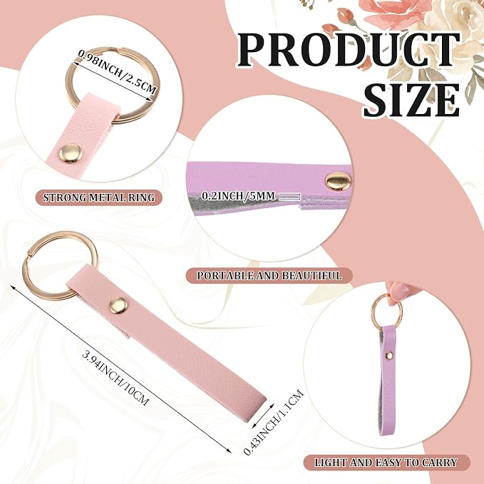 Wavyknot 50 Pcs PU Leather Keychain Blanks Bulk Laser Engraving Blanks Keychain - Image 2