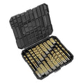 ENERTWIST Titanium Drill Bit Kit Set for Metal and Wood 230-Piece - Anti-Walking 135 Deg Tip Coated HSS from 3/64inch up to 1/2 Inch, ET-DBA-230B