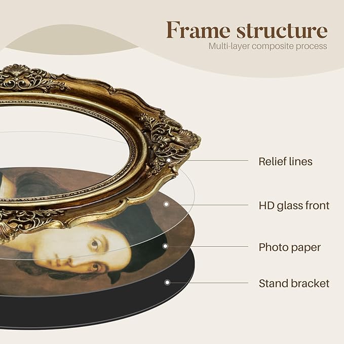 Cuspin 4x6 Gold Picture Frame, Vintage Picture Frames Bronze Resin - Image 5