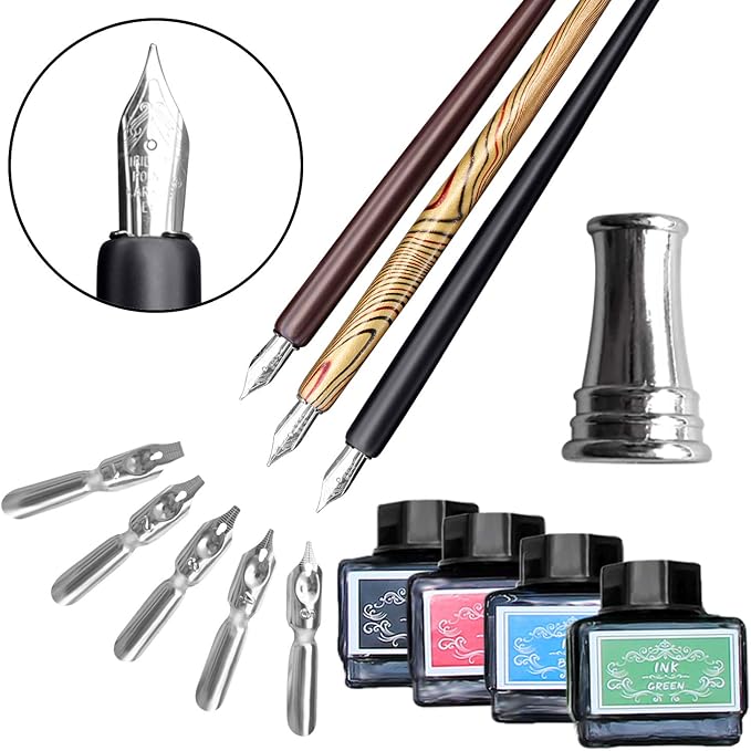 Calligraphy Set For Beginners, 3 Calligraphy Pens, 4 Ink Bottle 15ml, 20 - Image 6