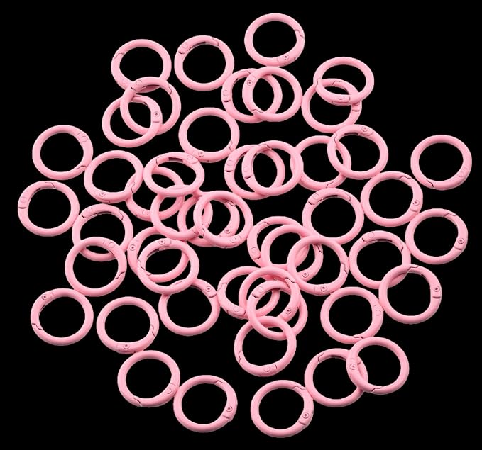 Round Carabiner Clip Bulk 48pcs 1 Inch Colorful Circle Carabiner Key Ring Clips - Image 2