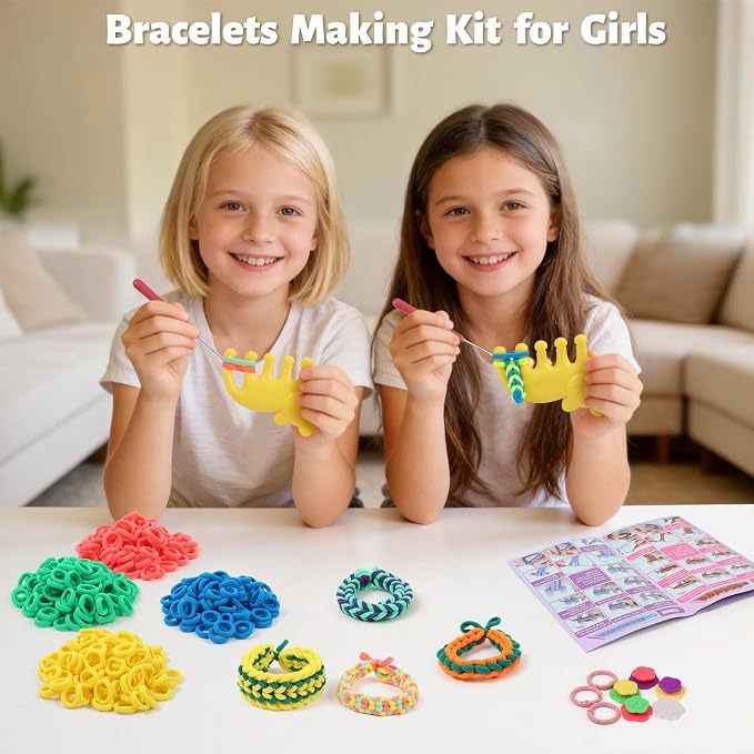 IQKidz Arts and Crafts for Kids Ages 6-8 8-12, Bracelets Making Loom Kit - Image 3
