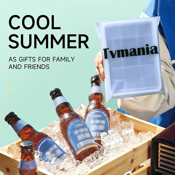 Tvmania Ice Cube Trays Set of 2, 15-Cube Silicone Molds - Image 8