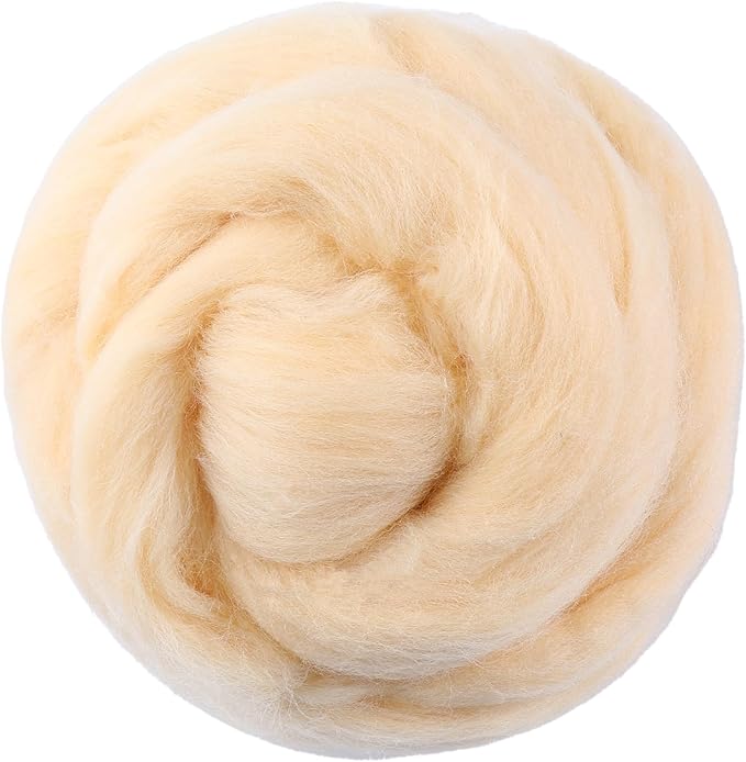 3.53oz Wool Roving, Wool Felting Supplies, Pure Wool, Chunky Yarn, Spinning by Jupean