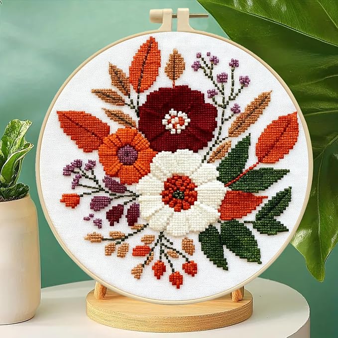Zhenqing Floral Bouquet Cross Stitch Kit - Image 2