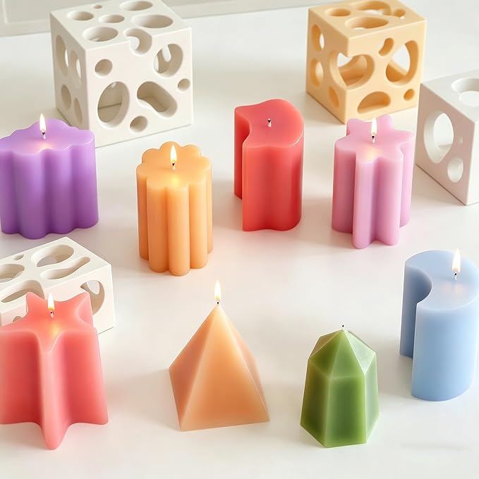 8PCS Reusable Silicone Candle Molds Set - Image 3