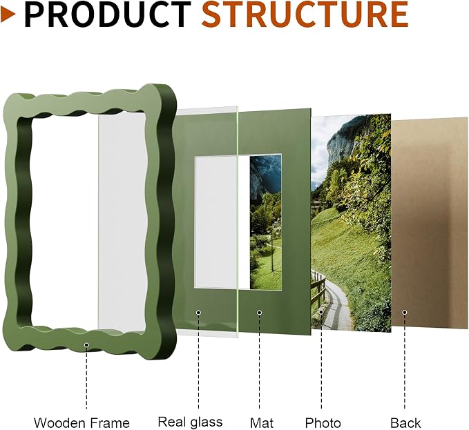 6x6 Wavy Picture Frame With Mat - Image 4