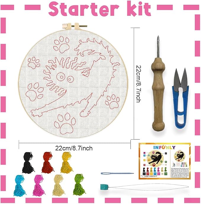 INFUNLY Black Cat Punch Needle Embroidery Kits - Image 2