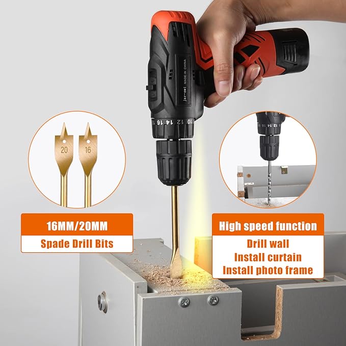 Power Tools Combo Kit, LETTON Tool Set with 60pcs Accessories Toolbox and 16.8V Cordless Drill Set for Home Cordless Repair Tool Kit