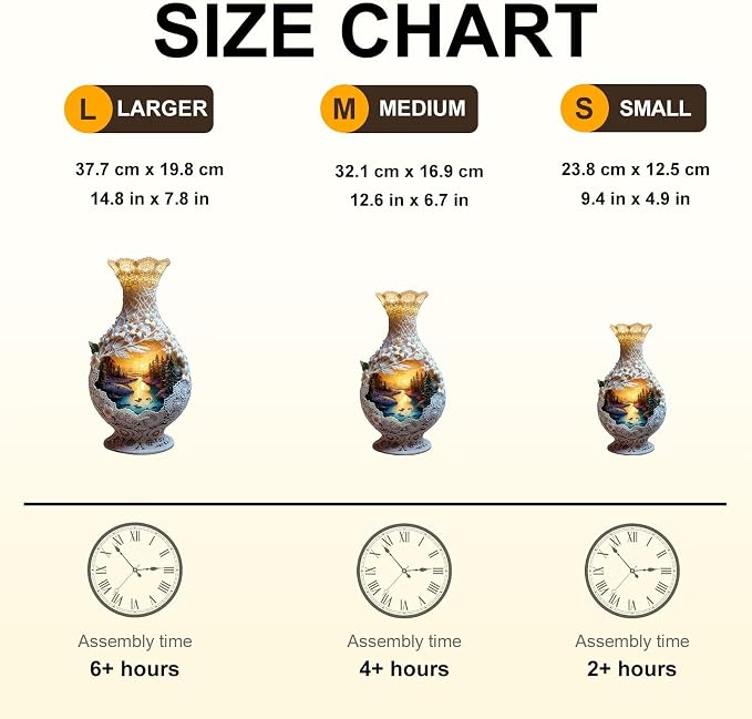 Scenery in Ceramic Vases Puzzles Adults Gifts Wooden 125 Pieces 12.6 * 6.7in - Image 4