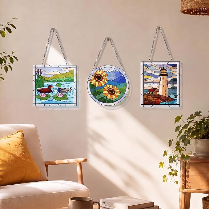 73 Pcs Scenery Stained Glass Painting Starter Kit - Image 5