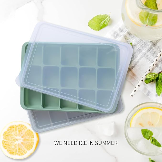 Tvmania Ice Cube Trays Set of 2, 15-Cube Silicone Molds - Image 2