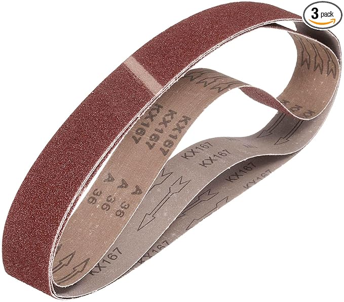 HARFINGTON 1 x 42 Inch Sanding Belts, 3 Pcs 36 Grits Aluminum Oxide Abrasive Belt Sander File Belt for Woodworking, Metal Polishing, Knife Sharpener