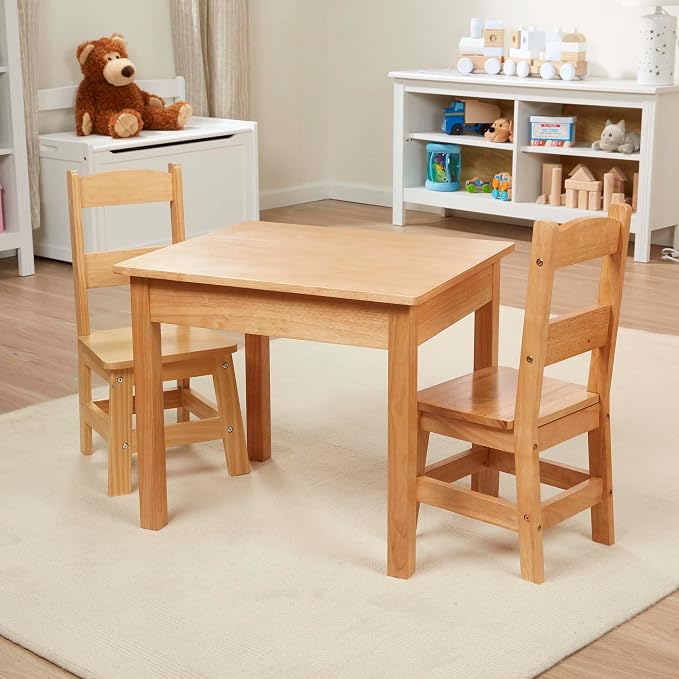 Melissa & Doug Solid Wood Kids Table and Chairs - Image 7