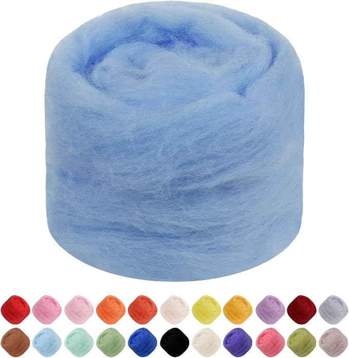 JeogYong Needle Felting Wool, 1.76oz Wool Roving Chunky Wool Yarn, Wet Felting by JeogYong