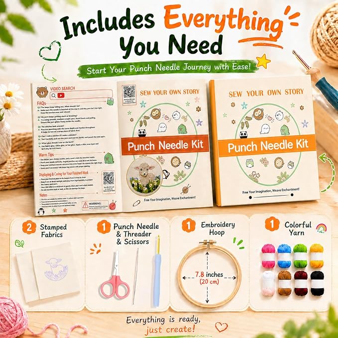 Punch Needle Kit for Beginners – Calf Punch Stitching Kit for Adults, DIY - Image 2