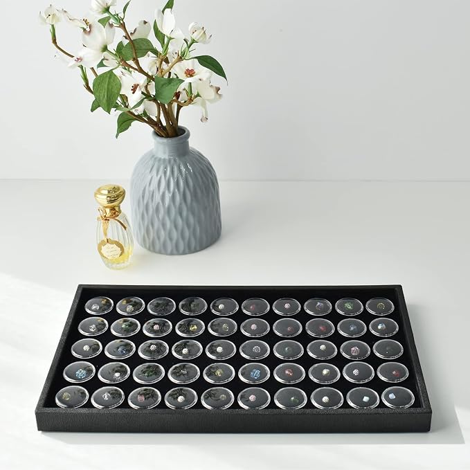 Ikee Design Black Foam Gem Jars Showcase Stackable Display Tray - Image 6