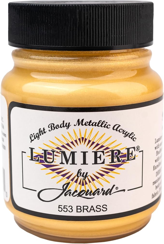 Jacquard Lumiere 2.25oz Fabric Paint Brass by Jacquard