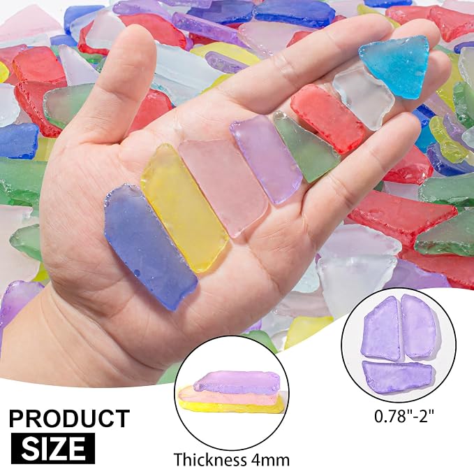 Keedolla Sea Glass for Crafts - 40 OZ Colorful Flat Frosted Seaglass Pieces - Image 3